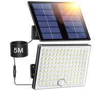 Giliwosy Lampe Solaire Exterieur Detecteur de Mouvement,113 LED 2000 mAh 4 Modes IP65 Étanche Lumiere Solaire Exterieur,Spot Led Extérieur pour Jardin Garage avec Câble de 5M,1 Pièce