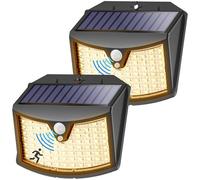Giliwosy Lampe Solaire Exterieur, 【Lot de 2】, 3 Modes IP65 Étanche - Éclairage Extérieur Solaire pour Jardin, Garage, Patio, Lampe Exterieur Murale