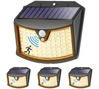 Giliwosy Lampe Solaire Exterieur, 【Lot de 4】, 3 Modes IP65 Étanche - Éclairage Extérieur Solaire pour Jardin, Garage, Patio, Lampe Exterieur Murale