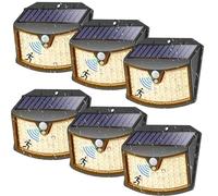 Giliwosy Lampe Solaire Exterieur, 【Lot de 6】 Lumière Solaire Extérieure, 3 Modes IP65 Étanche - Éclairage Extérieur Solaire pour Jardin, Garage, Patio, Lampe Exterieur Murale, Lumière Chaude