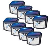 Giliwosy Lampe Solaire Exterieur, 【Lot de 8】 Lumière Solaire Extérieure, 3 Modes IP65 Étanche - pour Jardin, Garage, Patio, Lampe Exterieur Murale