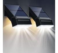 Giliwosy Projecteurs solaires d’extérieur LED orientables à 90° avec détecteur de mouvement et mode veilleuse, éclairage puissant, étanchéité IP65, pour jardin, garage, mur et terrasse (lot de 2)