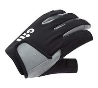 Gill - Gants de Voile pour matelots de Pont - Doigt Long avec index et Pouce exposés - Protection solaire UV 50+ et Hydrofuge pour Adultes Unisexes Noir M