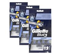 Gillette Blue 3 Smooth Rasoirs Jetables Homme, Pack de 12 Rasoirs [OFFICIEL]