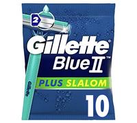 Gillette Blue II Plus Slalom Rasoirs Jetables Homme, Pack de 10 Rasoirs [OFFICIEL] (Lot de 6)