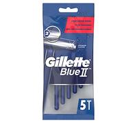 Gillette Blue II Plus Slalom Rasoirs Jetables Homme, Pack de 5 Lames Longue Durée avec Tête Fixe [OFFICIEL]