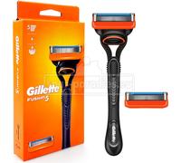 Gillette Fusion5 - Rasoir pour hommes, 1 lame de rasoir, 2 recharges de lames fr, avec Lubrastrip pour un rasage de près