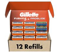 Gillette Fusion5 Recharges de lame de rasoir masculin 10 comptes + Fusion5 Razor de rasoir proglide Recharges - 2 Nombre | Un pack de 12 recharge
