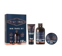 Gillette King C. Coffret Barbe Homme, Mini Kit De Voyage Soins De Visage Essentiels, Soin Hydratant Pour La Barbe De 3 Jours, Nettoyant, Baume Au Beurre De Cacao Pour Compléter La Routine De Rasage