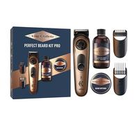 Gillette King C. Coffret Cadeau Homme, Kit Soin De Barbe Inclus Tondeuse Pro Electrique, Roue De Précision pour 40 Longueurs De Barbe pour Un Rasage Efficace, Mini Nettoyant, Mini Baume, 2 Sabots