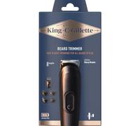 King C. Gillette Tondeuse Barbe Homme, 5 Sabots Interchangeables De La Tondeuse Electrique sans Fil Et Lames en Métal, Coffret Comprend Brosse De Nettoyage, Chargeur, Pochette Zippée