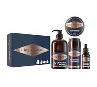 Gillette King C. Kit Pour L'Entretien De La Barbe, Coffret De Rasage Pour Hommes Avec Nettoyant 3-en-1 Barbe, Visage Et Cheveux, Baume Adoucissant Et Soin Hydratant, Huile à Barbe