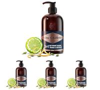 Gillette King C Nettoyant 3-en-1 Pour Barbe, Visage Et Cheveux, Revitalise Et Nettoie En Profondeur, Conçu Pour La Routine De Soin Quotidien, Doté D’Un Parfum Masculin, Formule Avec De L’Huile D’Argan