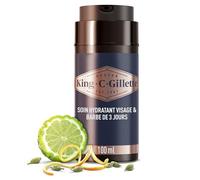 Gillette King C Soin Hydratant Pour Hommes, Pour Le Visage Et La Barbe Courte, Adoucit La Peau, Infusé Du Parfum Signature Avec Des Notes De Bergamote, Complexe Vitamine B, 100 ml