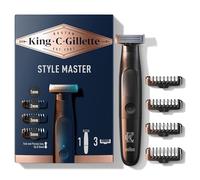 Gillette King C Tondeuse A Barbe Electrique Pour Hommes, Sans Fil, Etanche, Lame En Métal Remplaçable, Coffret Barbe Homme Avec 4 Sabots Interchangeables Pour Tailler Et Raser, Technologie CenterCut