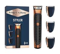 Gillette King C Tondeuse Electrique A Barbe Pour Hommes, 3 Sabots Interchangeables Pour Définir Les Contours Du Visage, Lame De Précision, Étanche, À Pile Sans Fil, Technologie Braun