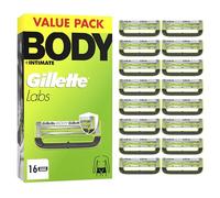 Gillette Labs Body + Intimate 16 Recharges De Lames De Rasoir Homme, Rasage Du Corps Et De La Zone Intime, AUTHENTIQUES, 2 Lames, Barre Anti-Poils Incarnés Et Anti-Irritation