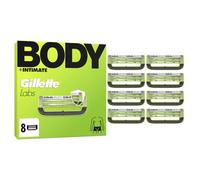 Gillette Labs Body + Intimate 8 Recharges De Lames De Rasoir Homme, Rasage Du Corps Et De La Zone Intime, AUTHENTIQUES, 2 Lames, Barre Anti-Poils Incarnés Et Anti-Irritation