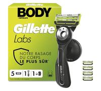 Gillette Labs Body + Intimate Rasoir Intime Homme, 5 Cartouches, Noir