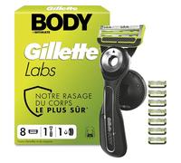Gillette Labs Body + Intimate Rasoir Intime Homme, 8 Cartouches, Noir