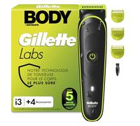 Gillette Labs Body + Intimate Tondeuse Homme i3, 4 Accessoires, Noire