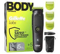 Gillette Labs Body + Intimate Tondeuse Homme i5, Tondeuse Corps Et Zone Intime, Etanche, Dotée De La Technologie SkinFirst, Coffret Homme Avec 3 Sabots Dont Un Pour Peau Sensible