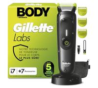 Gillette Labs Body + Intimate Tondeuse Homme i7, 7 Accessoires, Noire