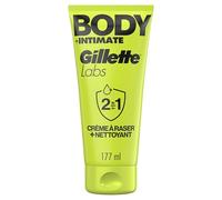 Gillette Labs Body Plus Intimate Crème A Raser Homme Et Nettoyant 2-en-1 pour Le Corps Et La Zone Intime, Convient Aux Peaux Sensibles, Aloe Vera pour Un Rasage Corporel en Douceur, 177ml