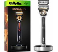 Gillette Labs Heated Nassrasierer, rasoir avec élément de nettoyage, 1 manche 2 lames, cadeau pour hommes, dock magnétique Premium