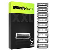 Gillette Labs Lot de 9 lames de rasoir pour homme, compatibles avec GilletteLabs avec barre exfoliante et rasoir chauffant