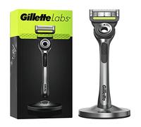 Gillette Labs Rasoir Homme Avec Barre Exfoliante, Manche Réutilisable, Noir, Cartouche De Recharge GilletteLabs A 5 Lames De La Marque, Rasage Du Visage Confortable, Coffret Avec Socle Magnétique