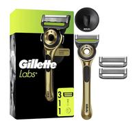 Gillette Labs Rasoir Manuel Homme Edition Champion Gold, Manche Réutilisable Et 3 Recharges, Cartouche GilletteLabs A 5 Lames, Rasage Confortable Avec Barre Exfoliante Et Technologie FlexDisc 2D