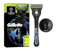 Gillette Labs Rasoir Manuel Homme UEFA Champions League Spécial, Rasage Avec Barre Exfoliante, Manche Réutilisable Et Recharge A 5 Lames, Tête Avec FlexDisc Pour Suivre Les Contours Du Visage