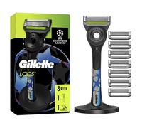 Gillette Labs UEFA Champions League Special Edition Rasoir pour homme avec barre exfoliante, 1 manche + 8 recharges, support magnétique premium inclus