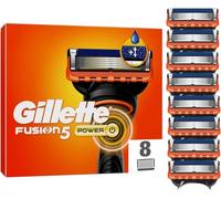 Gillette Lames de rasoir Fusion5 Power, 8 lames de rechange originales pour homme avec une plus grande bande de glissement pour une glisse en douceur et 5 lames pour un rasage incroyablement profond