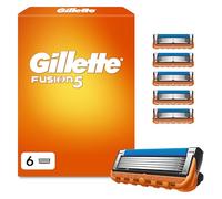 Gillette Lames de Rasoir Homme Fusion 5, Pack de 6 | Recharges Longue Durée en Acier Inoxydable, Bande Lubrifiante, Micro-Lamelles, 1 Rechange Jusqu’à 20 Rasages