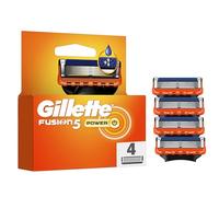 Gillette Lames de Rasoir Homme Fusion 5 Power, Pack de 4 - Cartouche Dotée d’une Bande Lubrifiante Améliorée, Anti-Friction, Rasage avec Micro-Pulsions, 1 Recharge Jusqu’à 30 Jours