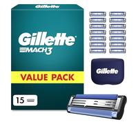 Gillette Lames de Rasoir Homme Mach 3, Pack de 15, Capouchon