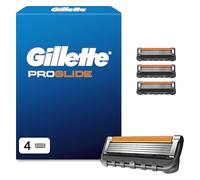 Gillette Lot De 4 Recharges De Rasoir Proglide Pour Hommes, AUHTENIQUES, Bande Lubrifiante x2, Nouvelle Lubrification, 5 Lames Pour Un Rasage Du Visage Efficace, Compatibles Aussi Avec Fusion 5