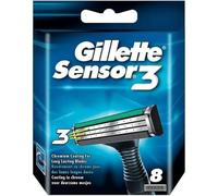 Gillette Lames de Rasoir Homme Sensor 3, Pack de 3 - Cartouche de Rechange Dotée de la Bande Lubrifiante, Tête Pivotante pour un Rasage Confortable