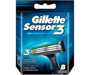 Gillette Lames de Rasoir Homme Sensor3, Pack de 8 Lames de Recharges [officiel] , l'emballage peut varier