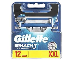 Gillette Lames de rasoir MACH3 Turbo pour les hommes, pack de 1 (1 x 12 pièces)