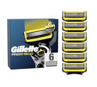Gillette Lames de Rasoir ProShield, Pack de 6, Jaune | Cartouches avec Bande Lubrifiante avant et après, Nouvelle Lubrification pour un Rasage de Près et un Confort Incroyable