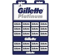 Gillette Lot de 100 lames de rasoir de sécurité à double tranchant avec allumettes styptiques The Shave Factory Bleu platine