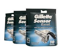 Gillette - Lot de 3 paquets de 10 lames de rasoirs Sensor Excel