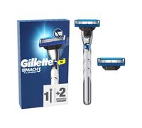 Gillette Mach 3 Turbo Rasoir pour hommes avec 2 lames de rechange, Gris