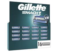 Gillette Mach Lot de 16 lames de rasoir pour homme - Lot de 3 lames - Microrabat de protection - Excellent glissement avec bande lubrifiante - Jusqu'à 15 rasages avec 1 tête