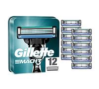 Gillette Mach3 Lames de Rasoir Homme, Pack de 12 Recharges de Rasoir Plus Résistantes Que Les Lames en Acier, Lubrastrip Améliorée, XXL, L'emballage Peut Varier