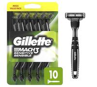 Gillette Mach3 Lot de 10 rasoirs jetables pour homme, tête pivotante pour un rasage de près et confortable