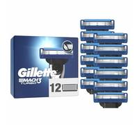 Gillette Mach3 Lot de 12 lames de rasoir turbo pour homme, avec bande lubrifiante pour un glissement doux et un revêtement de lame Gillette